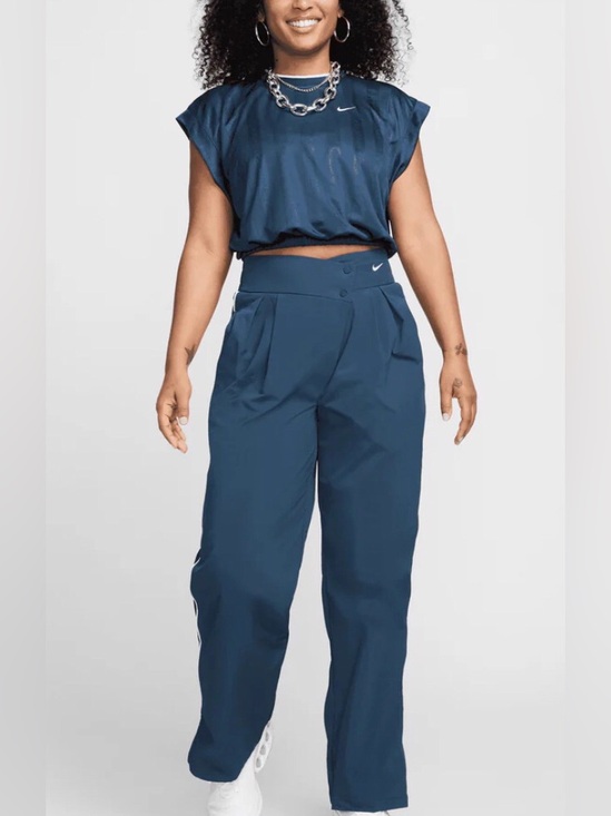 Nike Pants - Nike Womens Asymmetrical Mid-Rise Full Length Track Pants (lB8255-247)  XS Blue